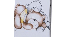 Cearceaf din bumbac pentru saltea 120x60 cm Teddy BearHearts Alb
