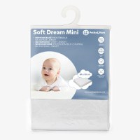 Cearceaf elastic impermeabil PetiteMars pentru patut co-sleeper din bumbac 84x50 cm alb - 1