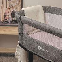 Cearceaf elastic impermeabil PetiteMars pentru patut co-sleeper din bumbac 84x50 cm alb - 3