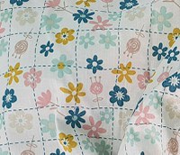 Cearceaf Floricele jucause KidsDecor cu elastic din bumbac 70 x 140 cm - 2
