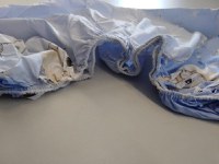 Cearceaf imprimat cu elastic albastru 120x60 - 1