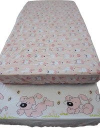 Cearceaf imprimat cu elastic roz 120x60 - 2