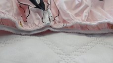 Cearceaf imprimat cu elastic roz 120x60