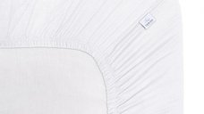 Cearceaf muselina organica, cu elastic, Little Amy, Alb, 80 x 160 cm