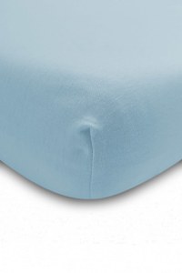 Cearsaf cu elastic din vascoza de bambus Sensillo 140x70 cm albastru - 1