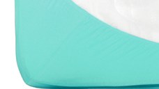 Cearsaf cu elastic jerse din bumbac menta 120x60 cm