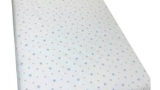 Cearsaf cu elastic pe colt 140x70 cm Stelute pe alb
