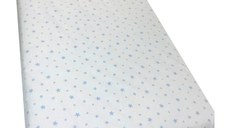 Cearsaf cu elastic pe colt 140x70 cm Stelute pe alb