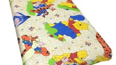Cearsaf cu elastic roata 120x60 cm Distractie cu Aiurila crem