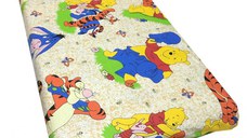Cearsaf cu elastic roata 120x60 cm Distractie cu Aiurila crem