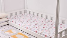 Cearsaf din bumbac 90x200x10 cm cu model floral
