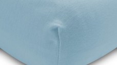 Cearsaf din bumbac Sensillo Jersey Deluxe Blue 120x60 cm cu elastic roata