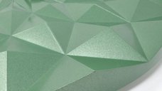Ceas geometric de precizie analog de perete creat de designer model Diamond verde metalic