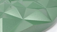 Ceas geometric de precizie analog de perete creat de designer model Diamond verde metalic