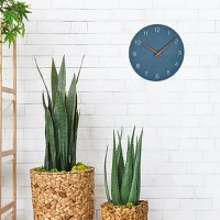 Ceas silentios de precizie din lemn analog de perete design minimalist albastru - 3