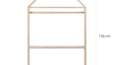 Childhome Casuta cu Roti - Mobilier Decorativ din Lemn Natural 80x135 cm