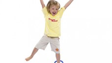 Coarda moderna de sarit pe picior, pentru copii, Ikonka Hula Hoop, cu iluminare led blue