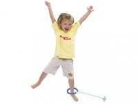 Coarda moderna de sarit pe picior, pentru copii, Ikonka Hula Hoop, cu iluminare led blue - 1