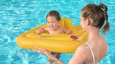 Colac gonflabil pentru bebelusi 76x76 cm Bestway Swim Safe Galben