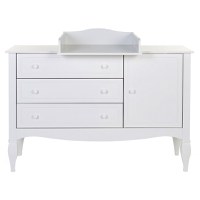 Comoda Childhome Romantic 136.8x73.3x103.4 cm cu masa de infasat Mdf Alb - 6
