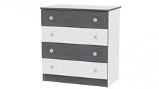 Comoda din lemn cu 4 sertare White Graphite