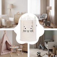 Cos pliabil cu manere rezistente Premium Fluffy Toy Boucle Rabbit Cream 43 litri - 4