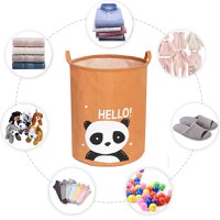 Cos pliabil Sipo pentru jucarii si rufe 35x42 cm bumbac 43l Panda - 2
