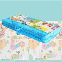 Covor pentru copii NiceKids 150 x 200 cm, pliabil cu doua fete, din spuma XPE, structura antiderapanta, Alfabet - 4