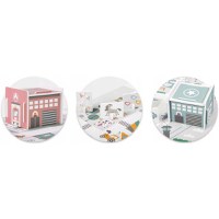 Covor puzzle multifunctional pentru copii Nukido Town 105x105x1 cm din spuma EVA inodora, 9 piese cu doua fete, izoleaza perfect de sol,material anti-alunecare,piese cu functie de pioni - 4