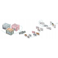 Covor puzzle multifunctional pentru copii Nukido Town 105x105x1 cm din spuma EVA inodora, 9 piese cu doua fete, izoleaza perfect de sol,material anti-alunecare,piese cu functie de pioni - 7