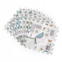 Covor puzzle multifunctional pentru copii Nukido Town 105x105x1 cm din spuma EVA inodora, 9 piese cu doua fete, izoleaza perfect de sol,material anti-alunecare,piese cu functie de pioni - 8