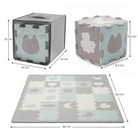 Covoras de joaca Kinderkraft Luno shapes puzzle 3D din spuma mint - 6