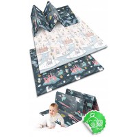 Covoras de joaca pentru copii cu doua fete Nukido Castelul printesei Gri 200x150x1cm,pliabil,realizat din spuma XPE inodora,in cutie de carton ce se poate colora - 4