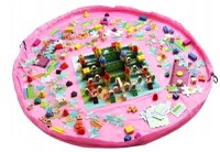 Covoras de joaca si saculet de jucarii 2 in 1, Roz - 6