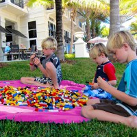 Covoras de joaca si saculet de jucarii 2 in 1, Roz - 3