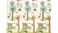 Covoras de joaca termic pentru copii Best Friends  Stars din spuma XPE, design cu doua fete, pliabil, 180x200 cm