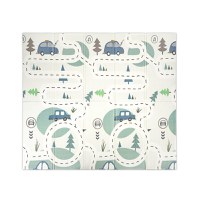 Covoras de joaca termic pentru copii Funny City  Stars din spuma XPE, design cu doua fete, pliabil, 180x200 cm - 1