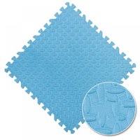 Covoras puzzle xl, 60x60 cm, grosime 2 cm, spuma eva, 2 piese culoare albastru deschis - 1
