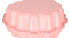 Cutie de nisip si piscina 2 in 1 pentru copii, Ikonka, cu baza antiderapanta, constructie solida, margini rotunjite, model Scoica XXL, Pink