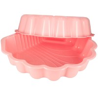 Cutie de nisip si piscina 2 in 1 pentru copii, Ikonka, cu baza antiderapanta, constructie solida, margini rotunjite, model Scoica XXL, Pink - 4