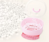 Cutie depozitare si uscare biberoane Little Mom, portabila cu maner, cu colector de apa detasabil, dimensiune 33 x 26 cm, Storage Box Pink - 2
