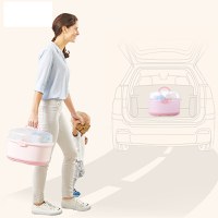 Cutie depozitare si uscare biberoane Little Mom, portabila cu maner, cu colector de apa detasabil, dimensiune 33 x 26 cm, Storage Box Pink - 5