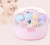 Cutie depozitare si uscare biberoane Little Mom, portabila cu maner, cu colector de apa detasabil, dimensiune 33 x 26 cm, Storage Box Pink - 9