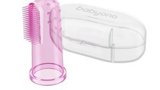 Degetar din silicon Baby Ono roz pentru masarea gingiilor