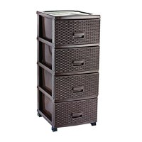 Dulap pentru depozitare din plastic ratan maro ALK 01 - 1