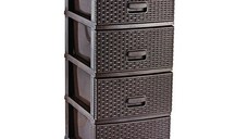 Dulap pentru depozitare din plastic ratan maro ALK 01