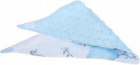 Esarfa moale pentru copii BabyMam, forma triunghiulara, sistem de prindere reglabil cu velcro moale, design 2-in-1 cu o fata din bumbac si una din minky blue - 4