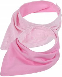 Esarfa moale pentru copii BabyMam, forma triunghiulara, sistem de prindere reglabil cu velcro moale, design 2-in-1 cu o fata din bumbac si una din minky pink - 6
