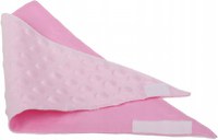 Esarfa moale pentru copii BabyMam, forma triunghiulara, sistem de prindere reglabil cu velcro moale, design 2-in-1 cu o fata din bumbac si una din minky pink - 1