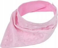 Esarfa moale pentru copii BabyMam, forma triunghiulara, sistem de prindere reglabil cu velcro moale, design 2-in-1 cu o fata din bumbac si una din minky pink - 4